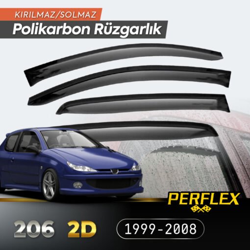 TTT Peugeot 206 2D (Tek Kapı) 1999-2008 Cam Rüzgarlığı V2 Düz