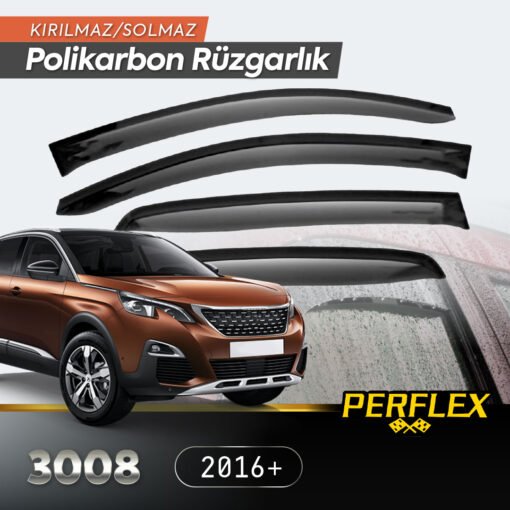 TTT Peugeot 3008 2016+ Cam Rüzgarlığı V2 Düz