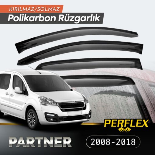 TTT Peugeot Partner Tepee 2008-2018 Cam Rüzgarlığı V2 Düz