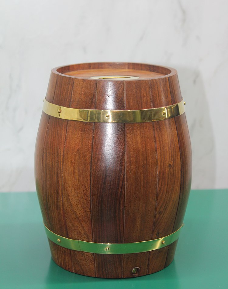 TTT Pirinç Detaylı Fıçı Kumbara Model 3