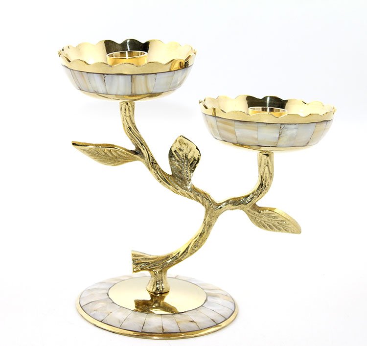 TTT Pirinç Sedefli 2'li Şamdan