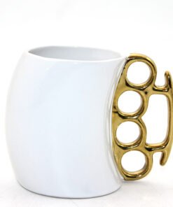 TTT Porselen Muşta Tasarımlı Kupa Bardak Beyaz Renk