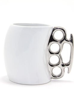 TTT Porselen Muşta Tasarımlı Kupa Bardak Gümüş Renk