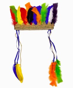 TTT Rengarenk Tüylerle İşlenmiş Lastikli Kızılderili Başlığı