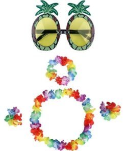 TTT Renkli Ananas Gözlük, Taç, Kolye ve Bileklik Seti