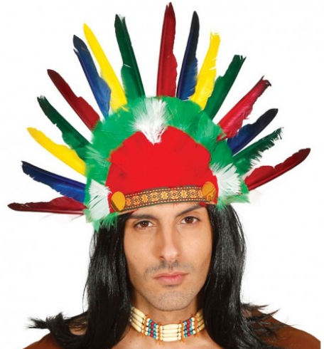 TTT Renkli Kızılderili Başlığı Şapkası