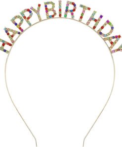 TTT Renkli Kristal Taşlı Lüks Happy Birthday Taçı