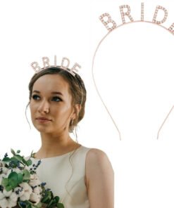 TTT Rose Gold Bekarlığa Veda Kristal Taş Bride Tacı