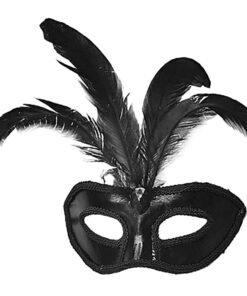 TTT Rugan Kaplama Kırmızı Tüylü Parti Maskesi