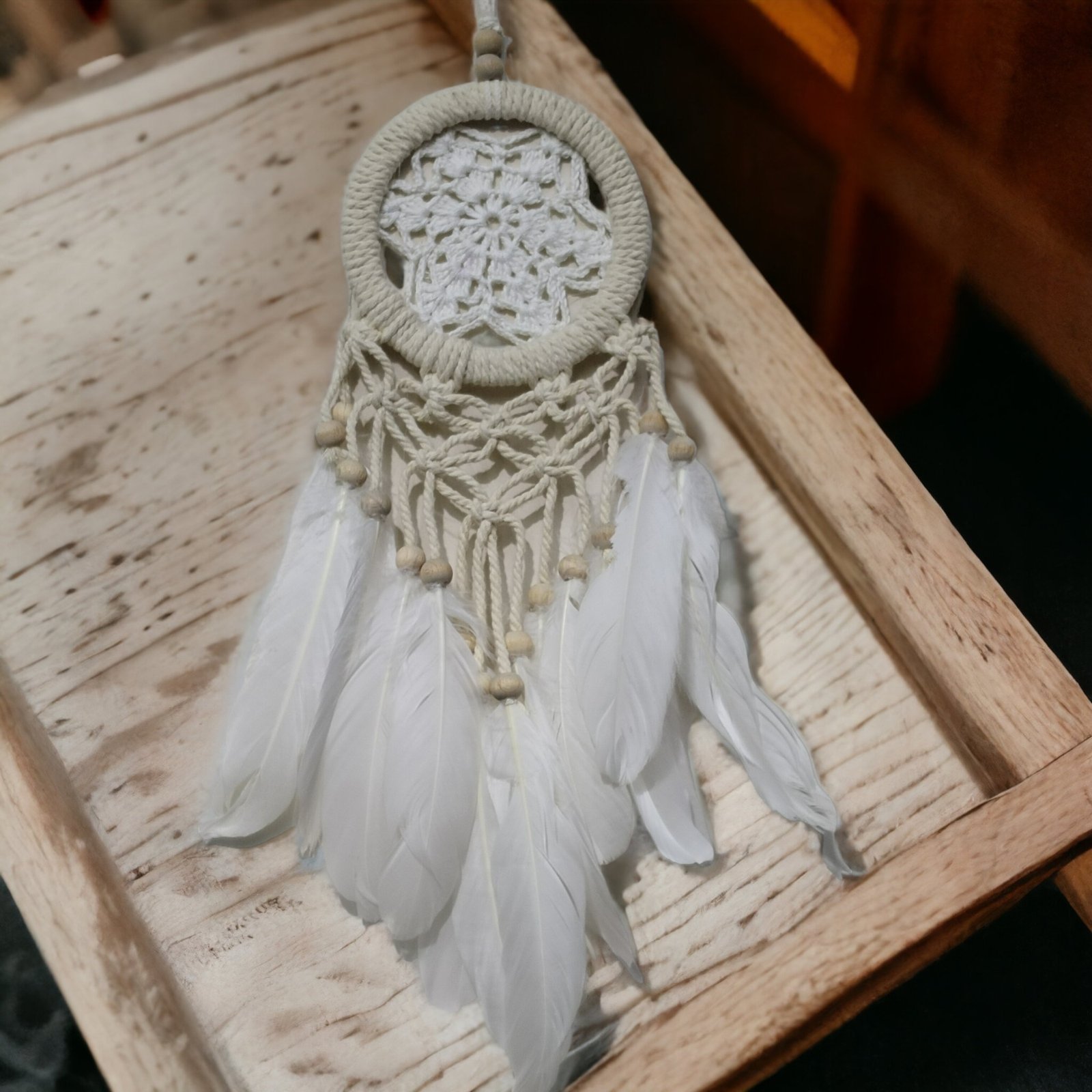 TTT Rüya Kovan Dream Catcher Beyaz Kuş Tüylü