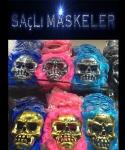 TTT Saçlı İskelet Yüzlü Maskeler