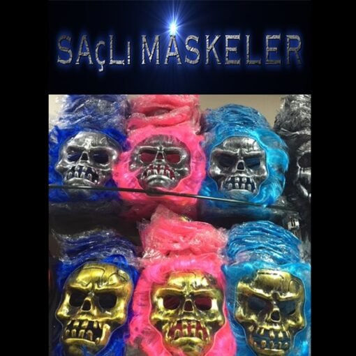 TTT Saçlı İskelet Yüzlü Maskeler