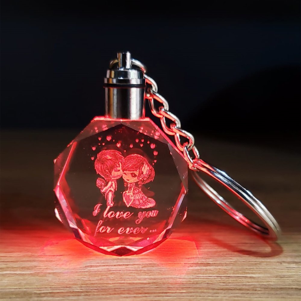 TTT Sevimli Çift Tasarımlı Kristal Renk Değiştiren Anahtarlık