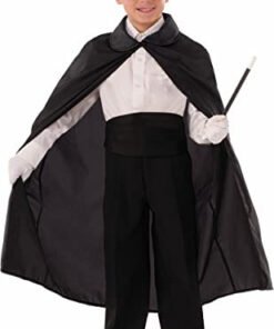 TTT Sihirbaz Pelerini ve Sihirbaz Şapkası Siyah Renk Çocuk Boy