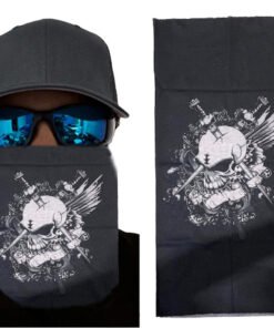 TTT Siyah Beyaz Kafatası Baskılı Buff Bandana 25x48 cm