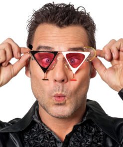 TTT Siyah Beyaz Renk Martini Tasarımlı Parti Gözlüğü