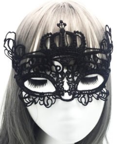 TTT Siyah Dantel İşlemeli Balo Maskesi 9 No