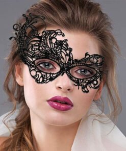 TTT Siyah Dantel İşlemeli Parti Maskesi
