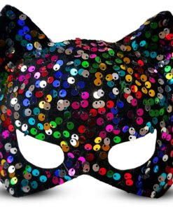 TTT Siyah Kadife Payetli Parti Maskesi