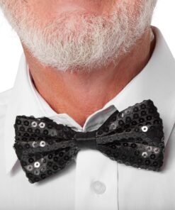 TTT Siyah Payetli Pullu Papyon