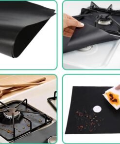 TTT Siyah Renk Ocak Koruyucu Folyo Yanmaz Yapışmaz 4'lü Set