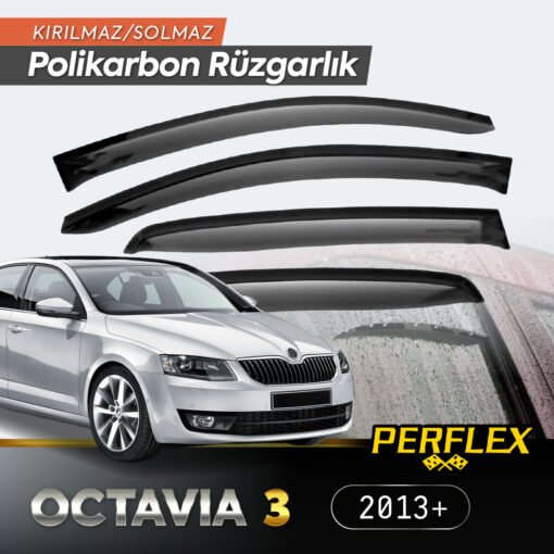 TTT Skoda Octavia 3 2013+ Cam Rüzgarlığı V2 Düz