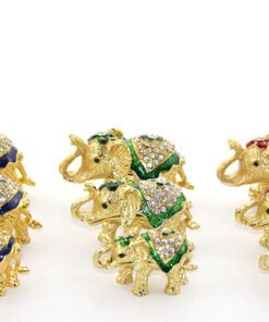 TTT Swarovski Taşlı 3'lü Fil Figürü Model 1