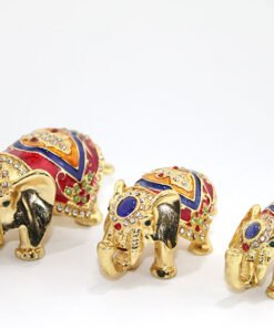 TTT Swarovski Taşlı 3'lü Fil Figürü Model 3