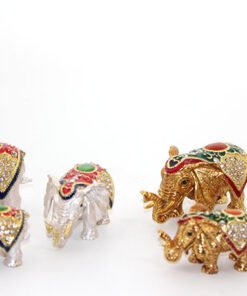 TTT Swarovski Taşlı 3'lü Fil Figürü Model 4