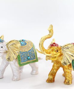 TTT Swarovski Taşlı Tekli Fil Figürü Model 5