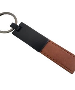 TTT Taba Renk Deri Metal Anahtarlık