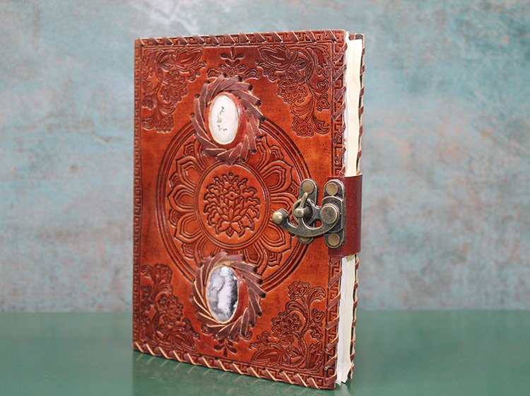 TTT Taşlı Deri Defter Model 2