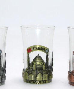 TTT Tekli Metal Cam Bardaklı Shot Bardak