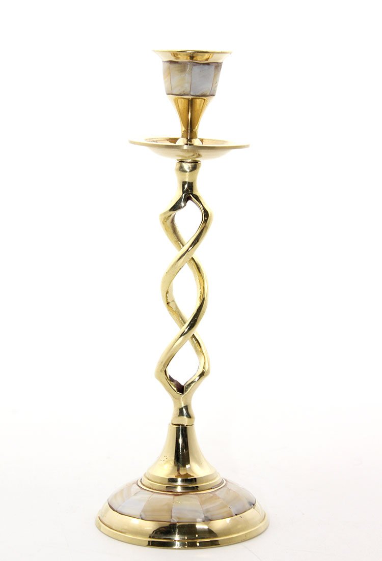 TTT Tekli Pirinç Sedefli Şamdan Model 2