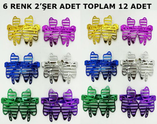 TTT Vegas Casino Temalı Parti Gözlüğü 6 Renk 12 Adet