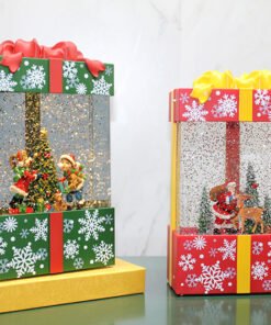 TTT Yılbaşı Temalı Işıklı Müzikli Kar Küresi Hediye Kutusu Tasarımlı